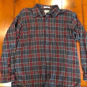 LL Bean Grey Stewart Flannel XL